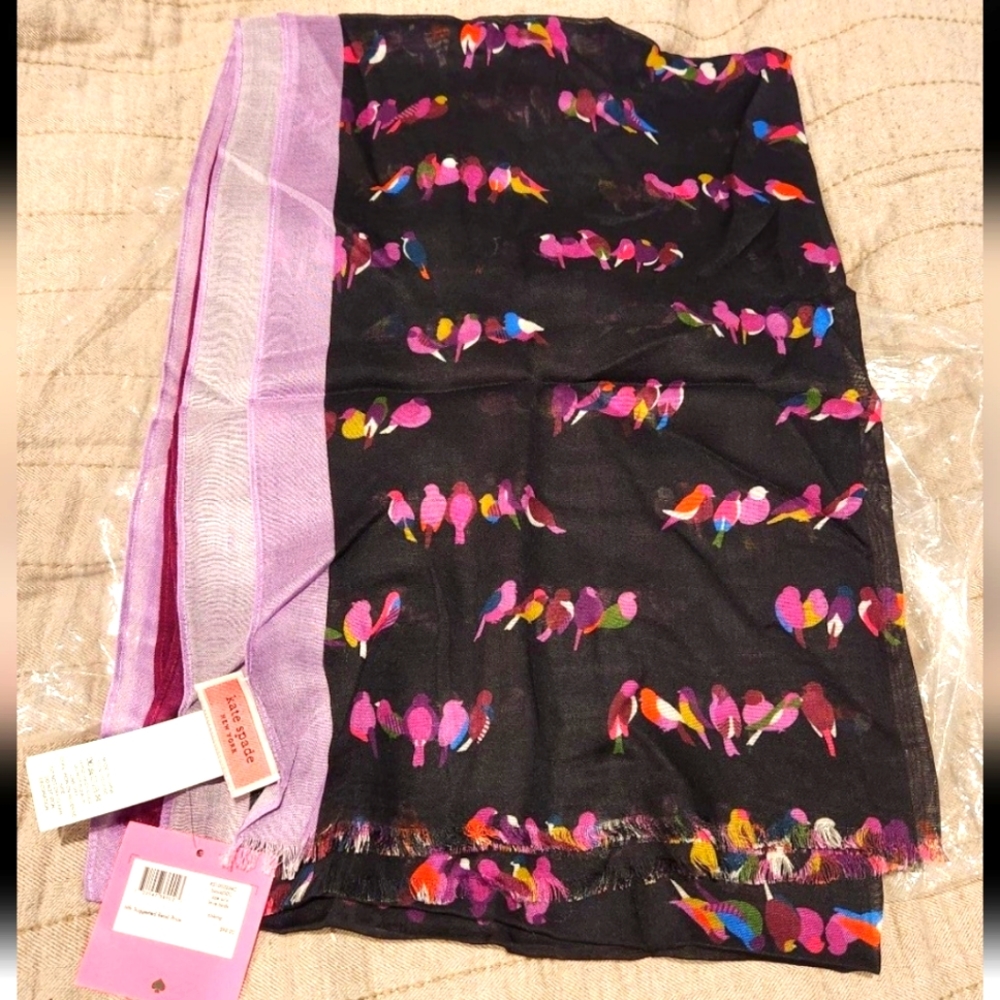 Kate Spade NWT Flock Love Birds Scarf